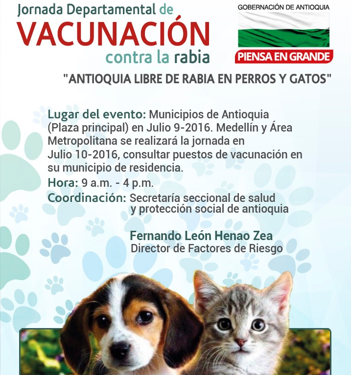 Jornada de Vacunaci�n  Departamental, �Trae tus Mascotas!